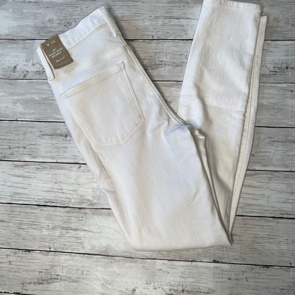 Madewell 10” high rise skinny jeans white 26