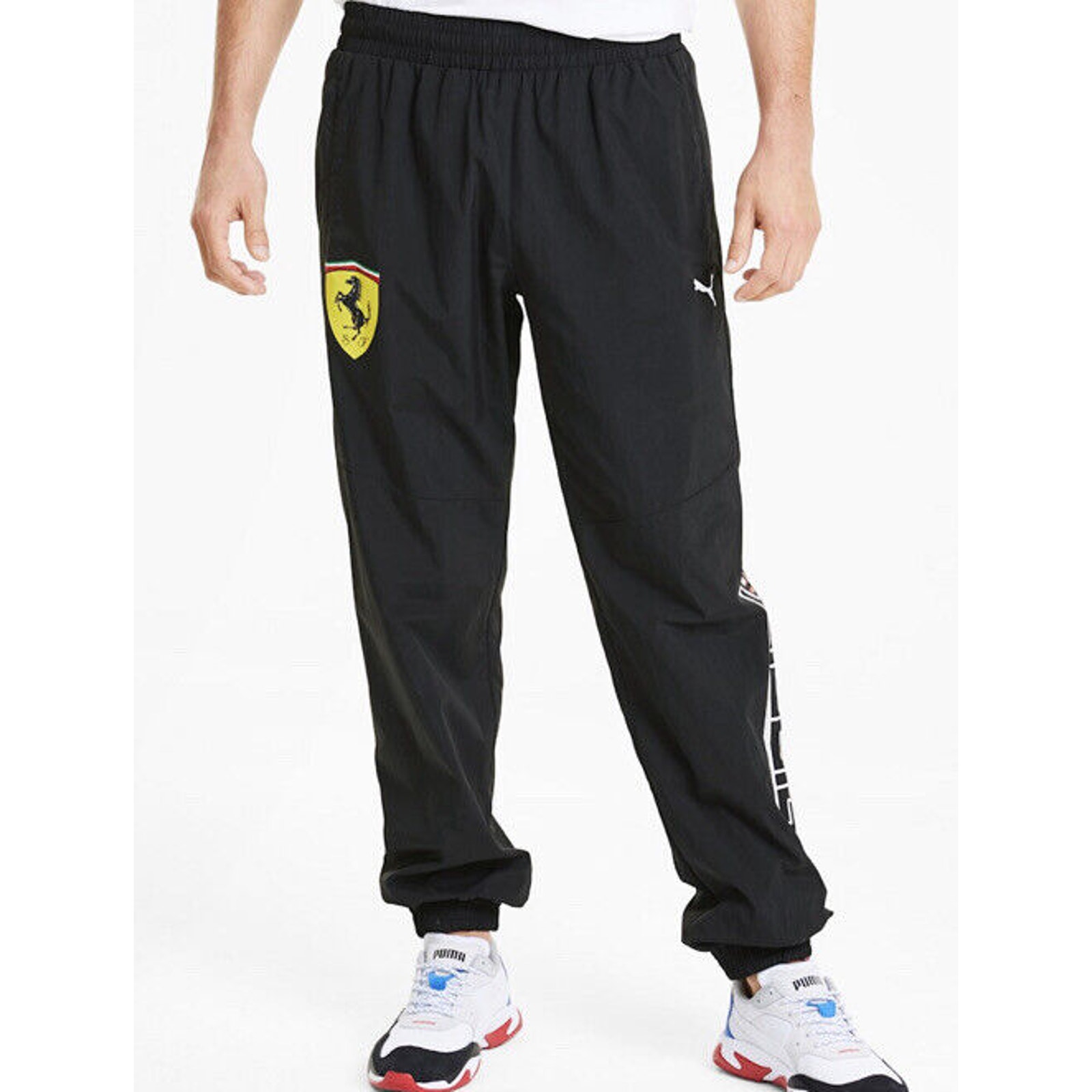 PUMA X Scuderia FERRARI Street Woven Sz L Men’s Pants 596138_02 Black