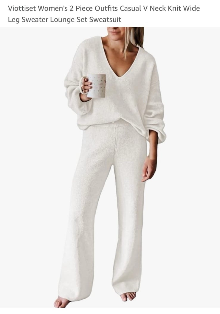 Two Piece Set - White Sz Small