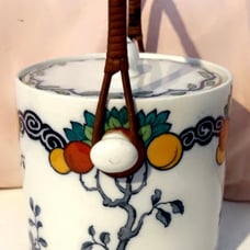 Rare VTG Art Deco biscuit barrel, specifically a 1930s Losol Ware Chandos