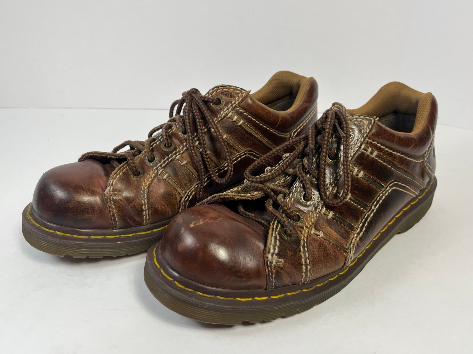 Dr Martens Keith Air Wair Brown Leather Lace-Up Chunky Oxfords Shoes Size 11