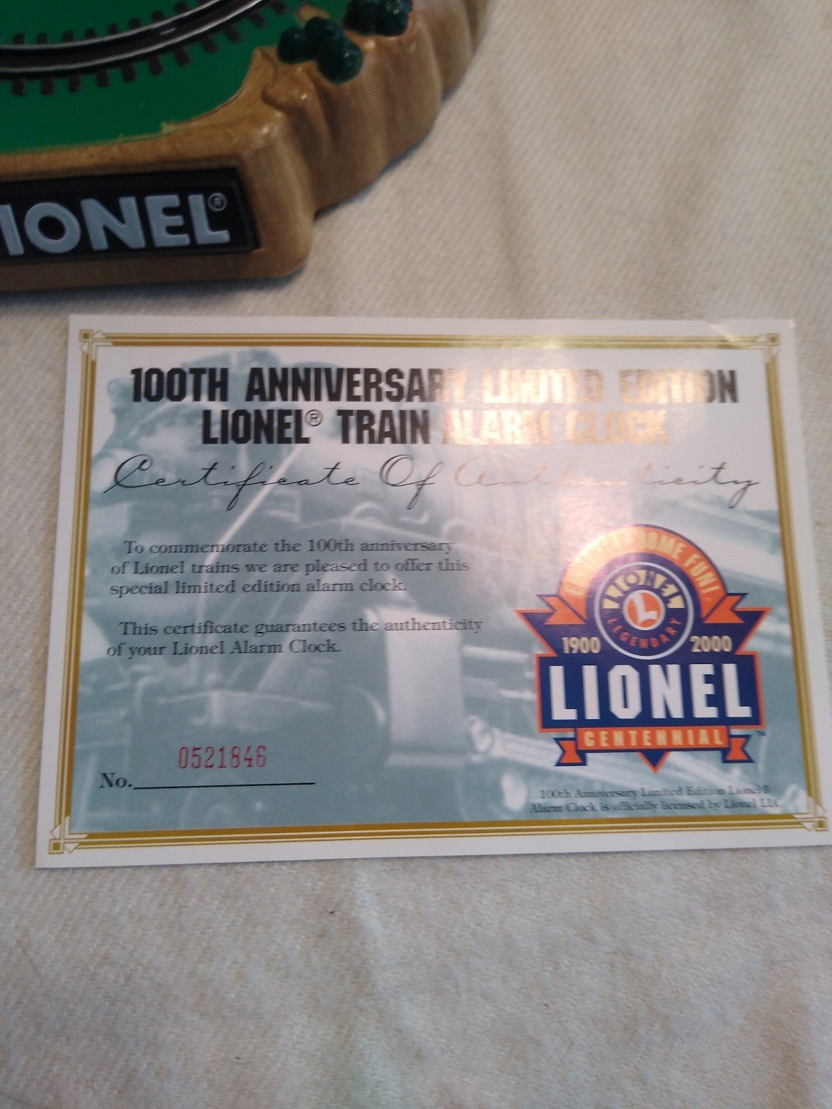 Lionel Train 100yr anniversary alarm clock Clocks