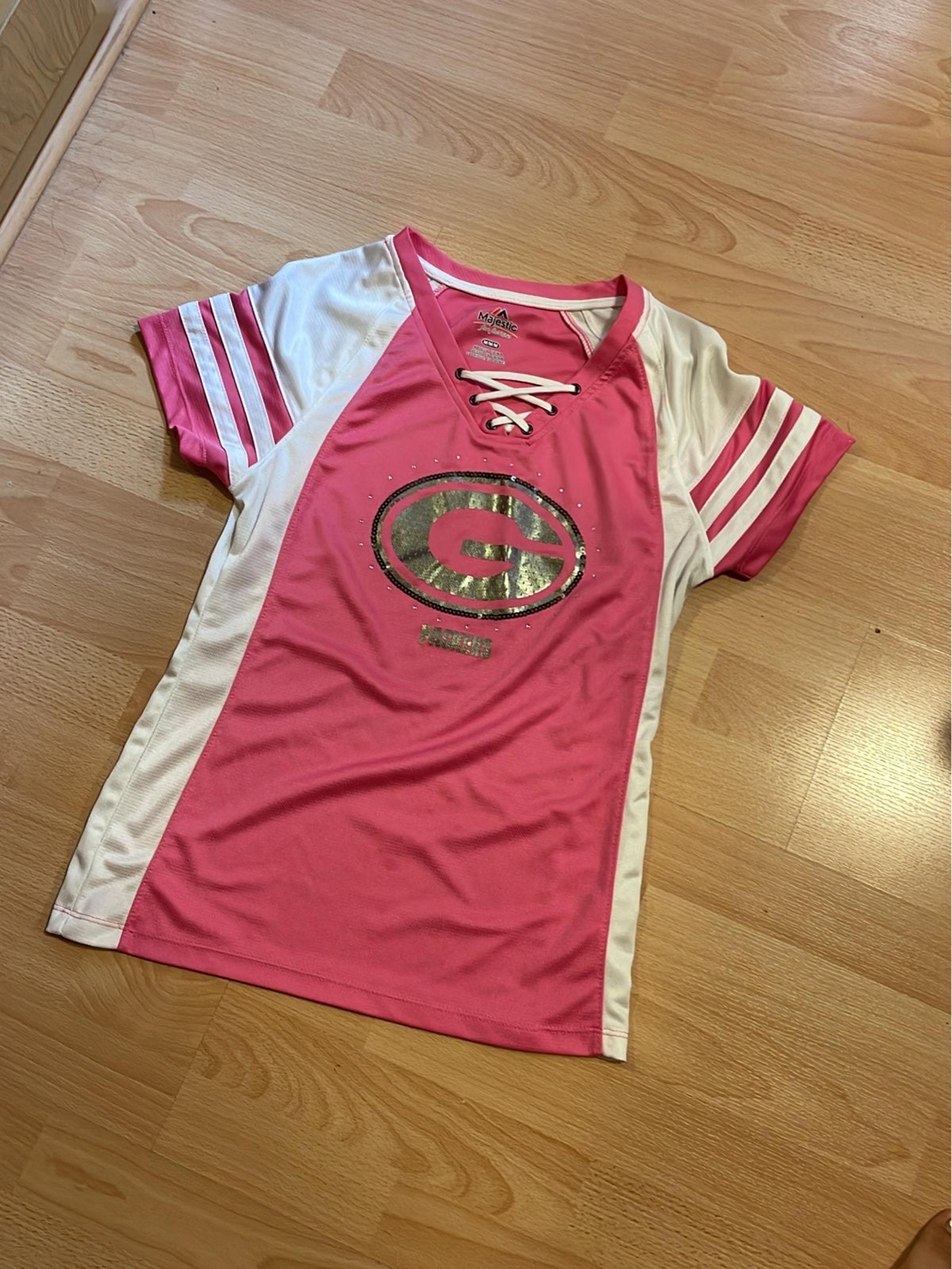 Pink Green bay packers jersey shirt (M) NWOT