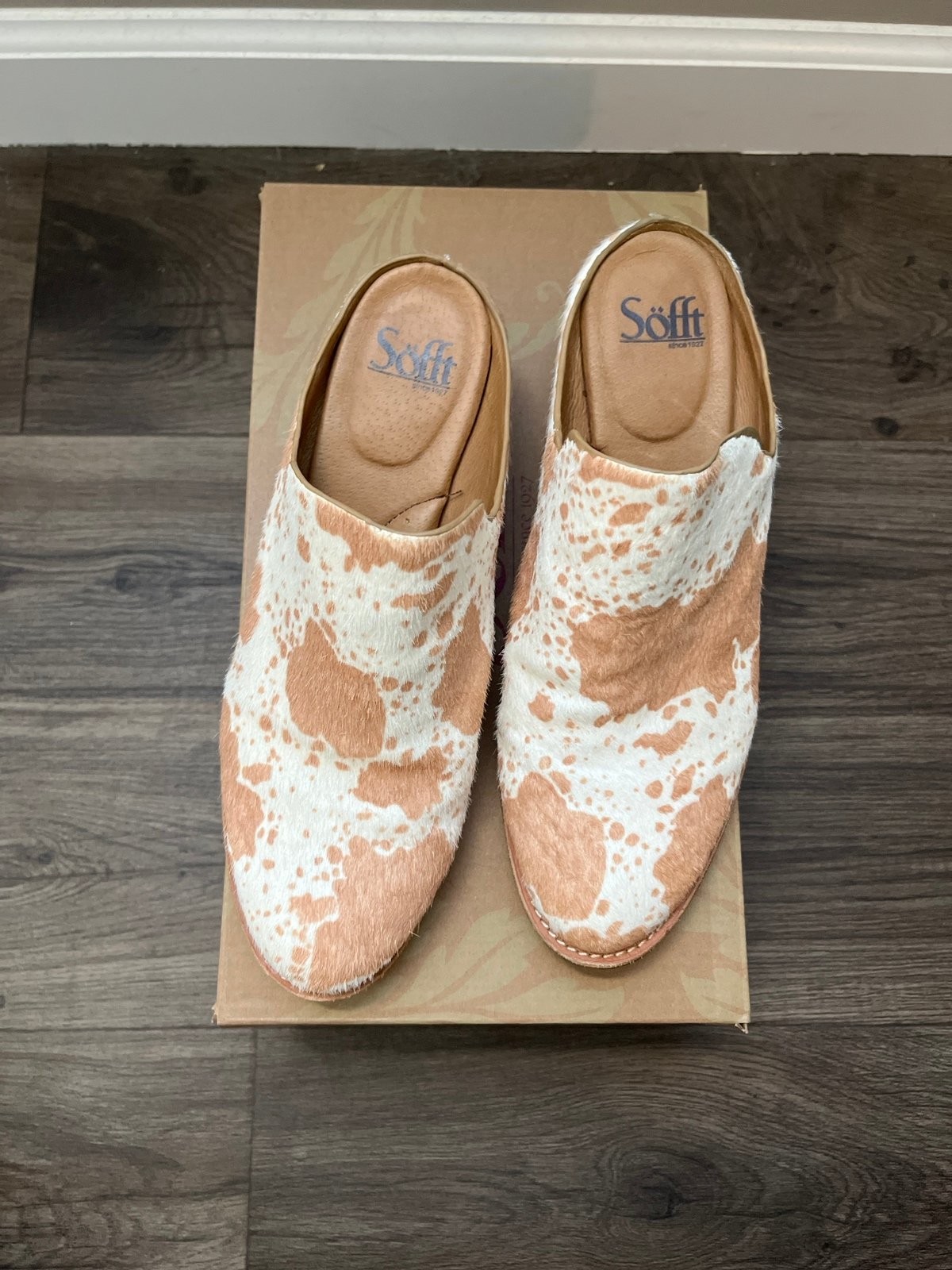 Sofft Ameera Mules Tan & White Cowhide