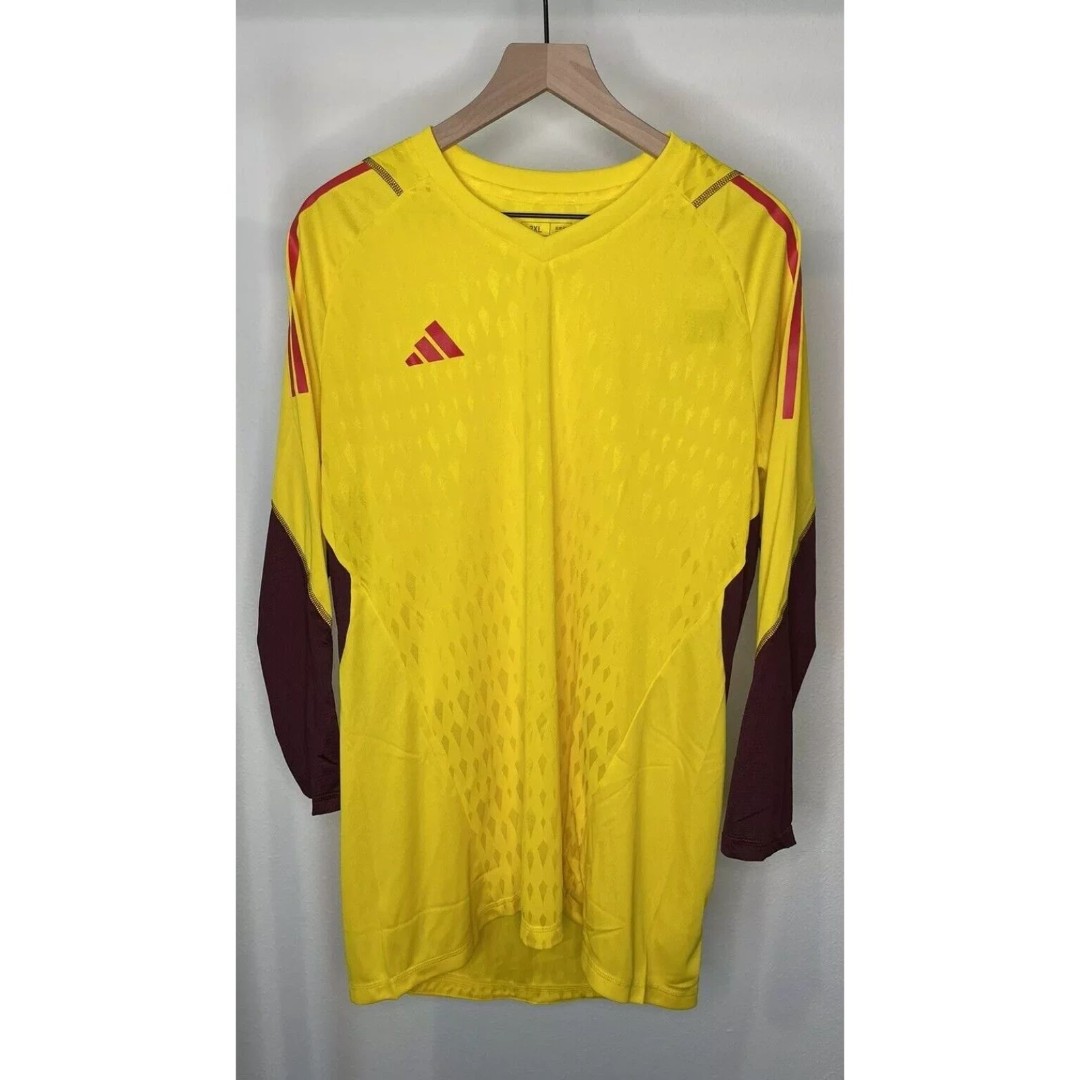 Adidas Tiro 23 Pro LS Goalkeeper Soccer Jersey Yellow Mens Medium slim HK7662
