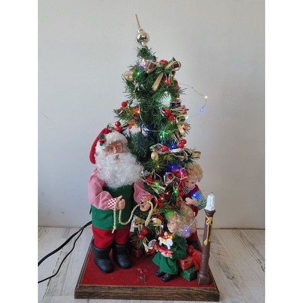 Holiday Creations 1993 kid brother sister Santa Claus tree animated Xmas figure