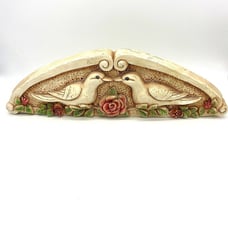 Original Telle M Stein Sculptured Kissing Doves Birds Wall Plaque Resin Casting