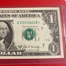 1 Dollar Bill Star Note G03934628