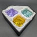 Signed Oleg Cassini Diamond Cut Pastel Color Crystal Paperweights with Box