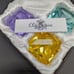 Signed Oleg Cassini Diamond Cut Pastel Color Crystal Paperweights with Box
