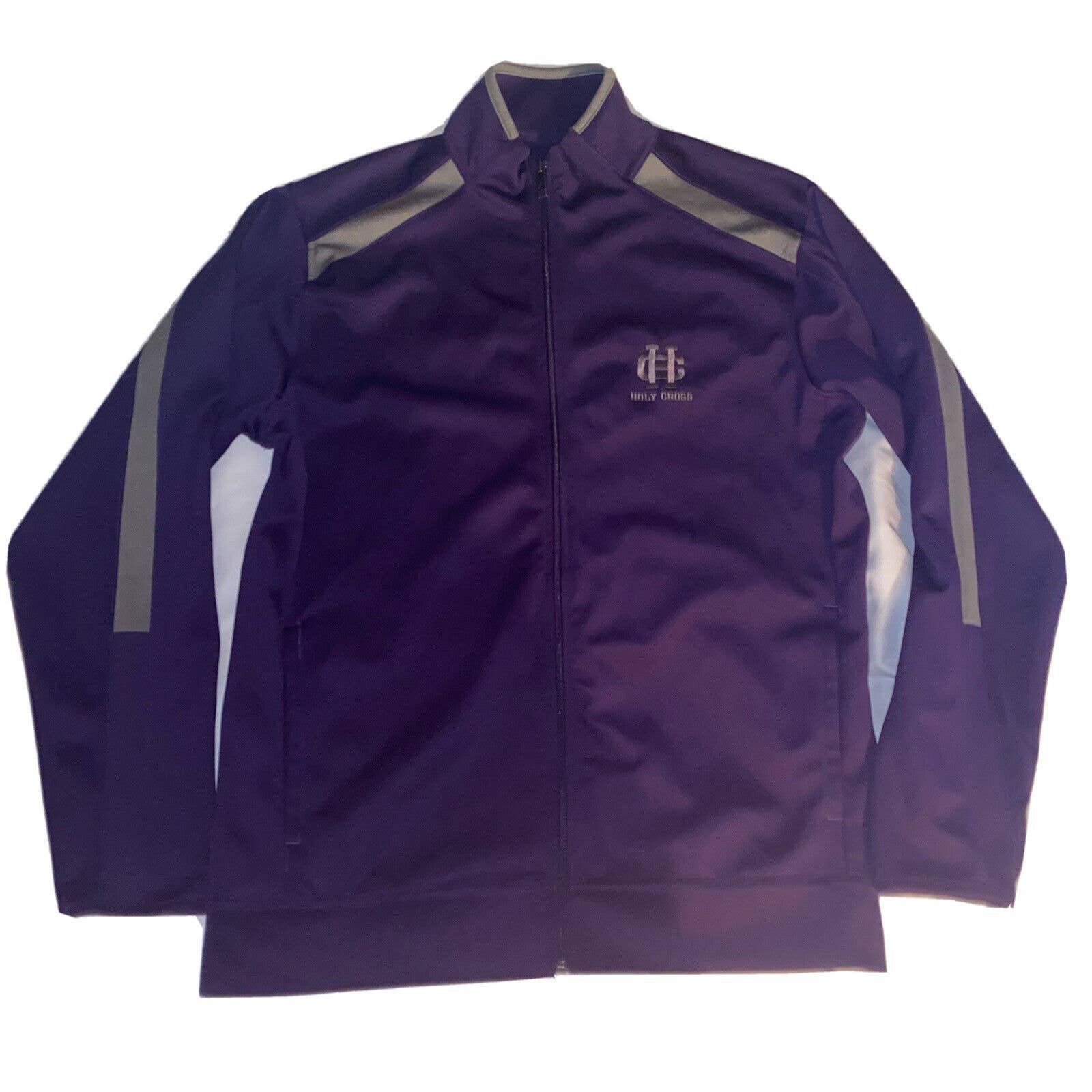 ANTIGUA Flight Heavy Interlock Full Zip Jacket Purple Men Size Large Holy Cross