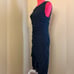 BLACK ASYMMETRICAL RUFFLE HEM RUCHED DRESS