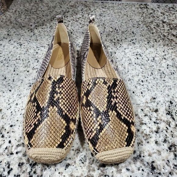 Michael Kors Women's Lenny python snakeskin Espadrille Flats size 9.5 new!!!!