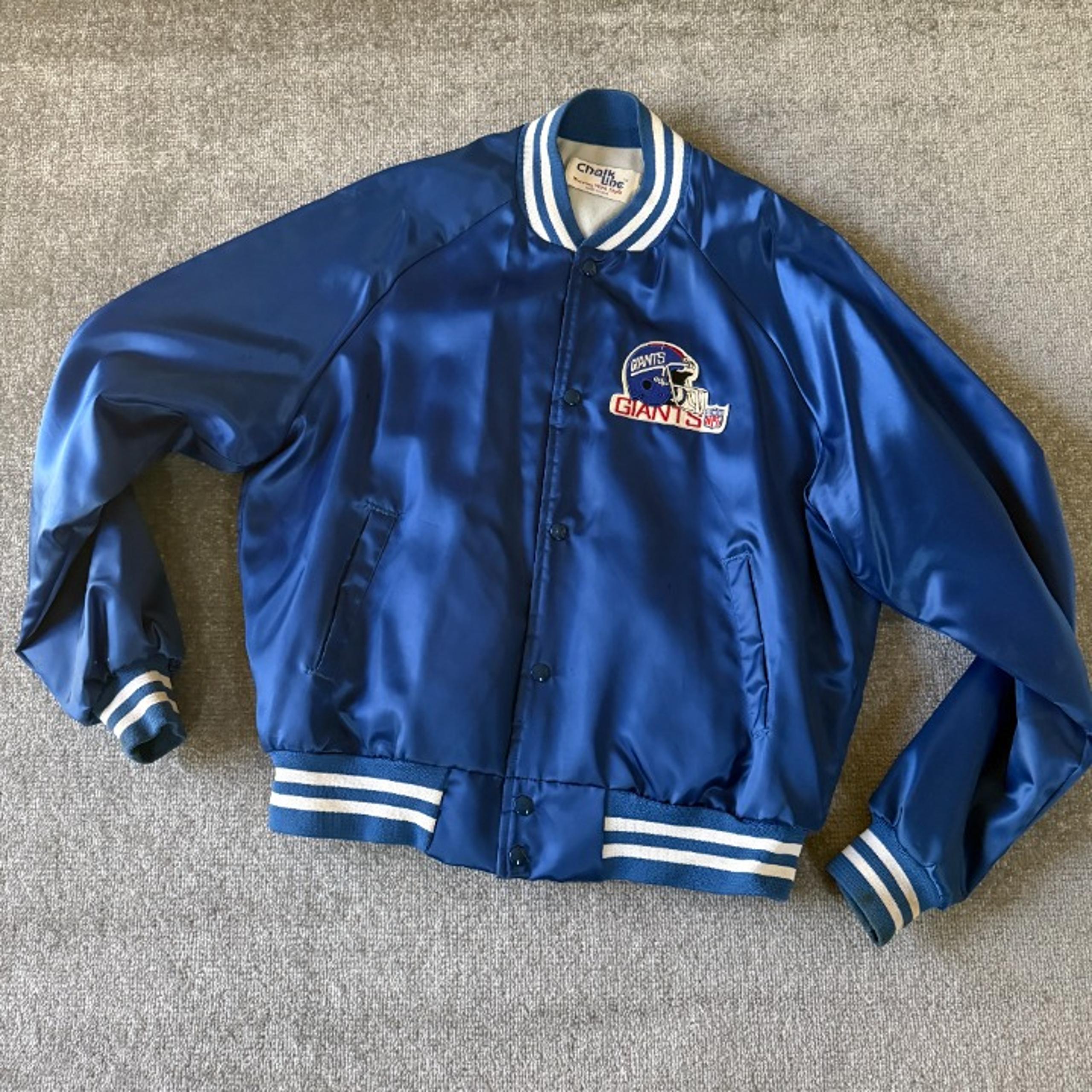 90's New York Giants Chalk Line Vintage NFL Snap Button Jacket Men's Size XL