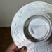 Set of 8 VINTAGE Clear Glass Etched Floral 8 inch Dinner Plate Serving Set