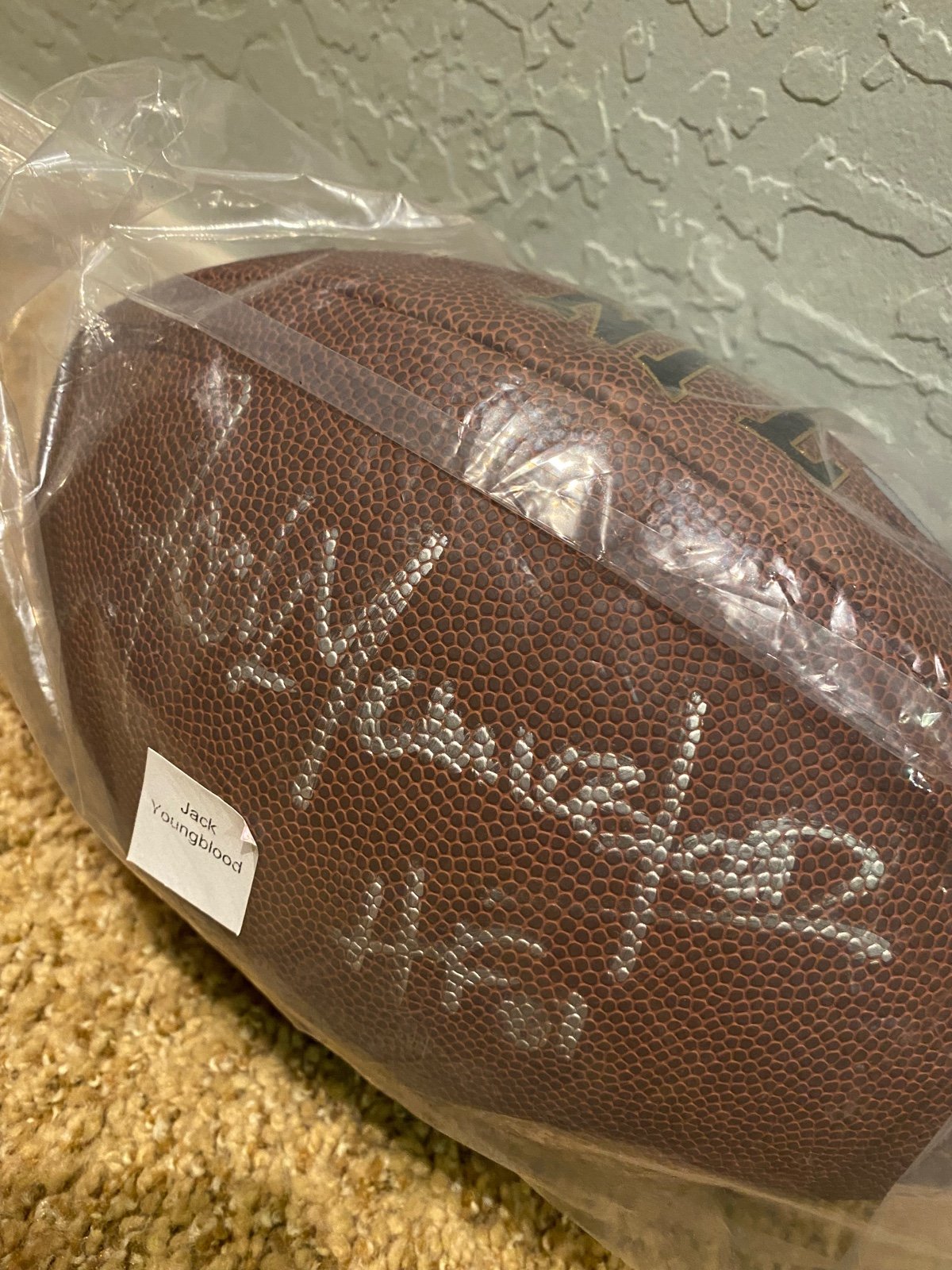 Jack Youngblood Autographed Football, AVAILABLE IF LISTED