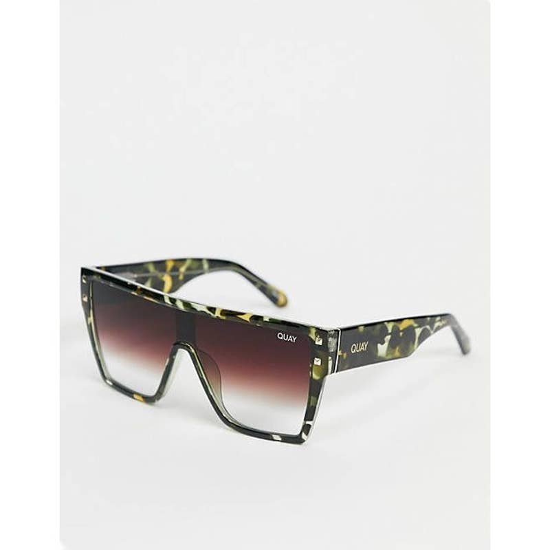 Quay Australia Maxed Out Camo Tort Brown Fade Sunglasses Women's