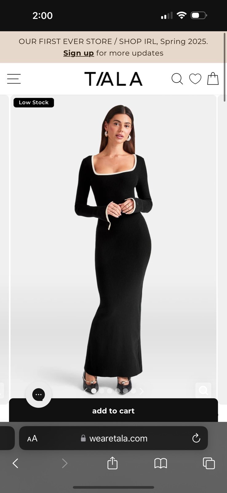 TALA Ribbed knit maxi dress