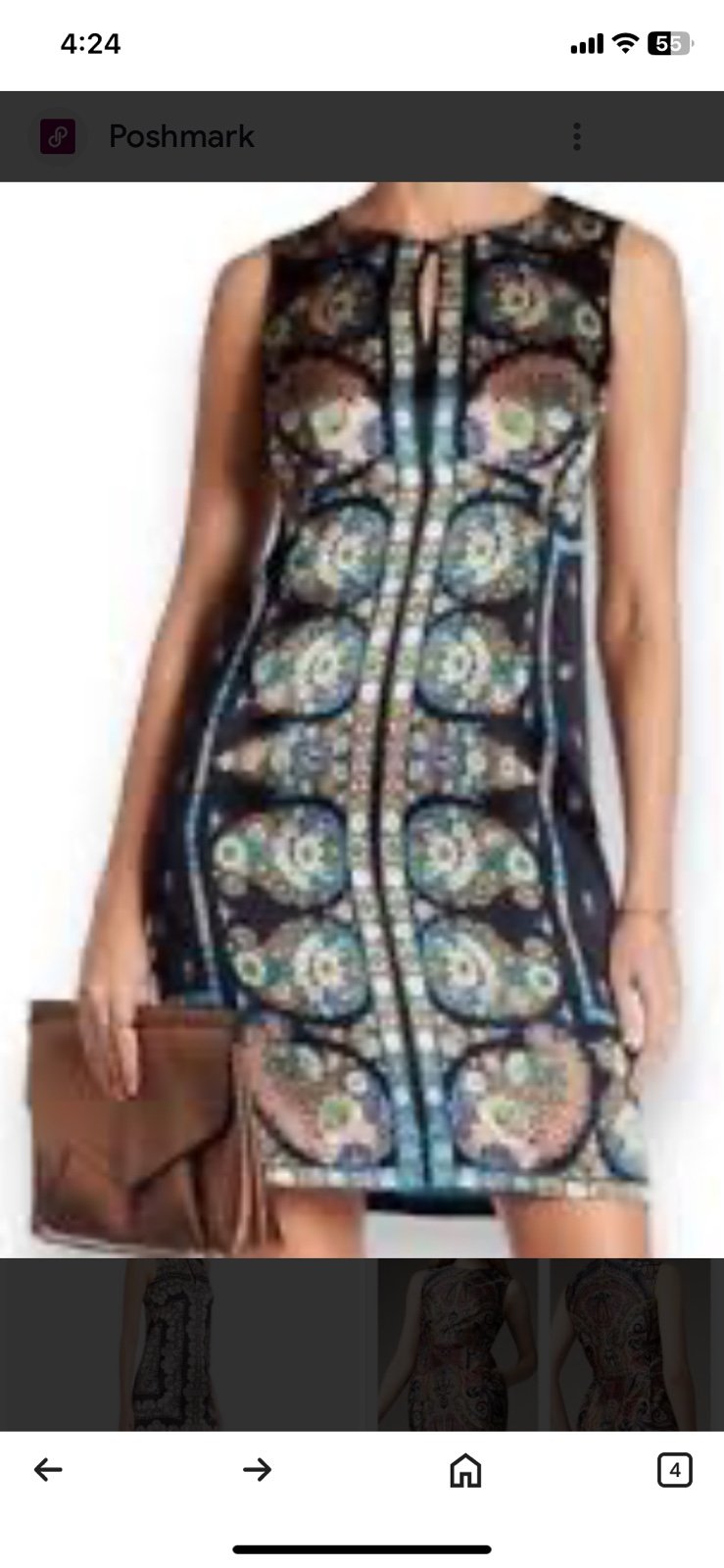 Nanette Lepore purple paisley printed slip dress