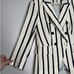 Veronica Beard Pinstripe Empire Dickey Jacket/Blazer White/Navy Size US 2