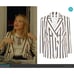 Veronica Beard Pinstripe Empire Dickey Jacket/Blazer White/Navy Size US 2