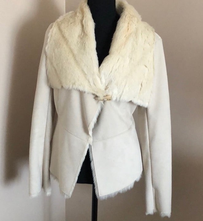 Bebe Faux Suede and Fur Jacket size M