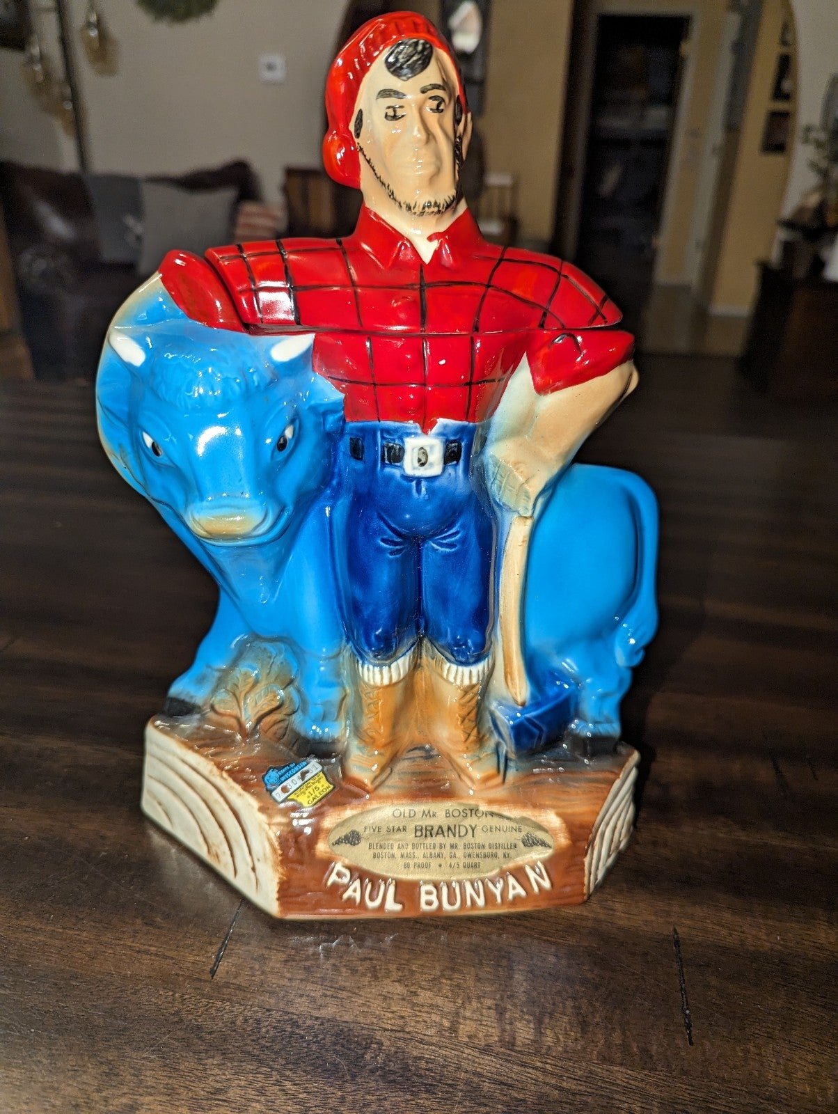 Paul Bunyan and Babe The Blue Ox 1971 Brandy Decanter