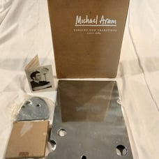 Michael Aram Dream polished stainless steel swiss cheese cutting board and knife