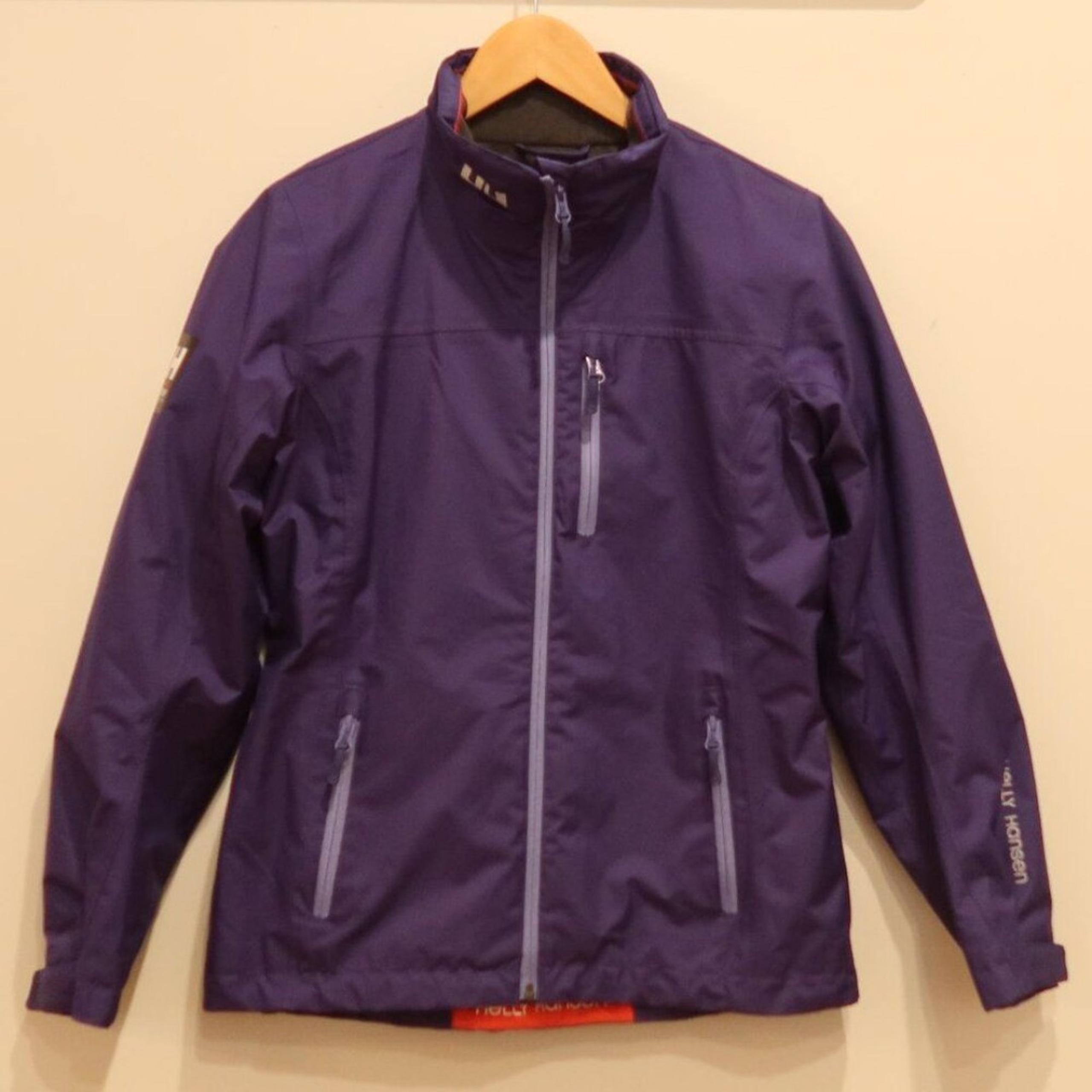 Helly Hansen Crew Jacket mid layer blue purple fleece lined pocket small ski