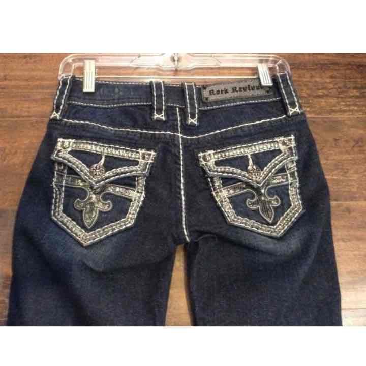 NWT ROCK REVIVAL BOOT CUT JEANS SIZE 27