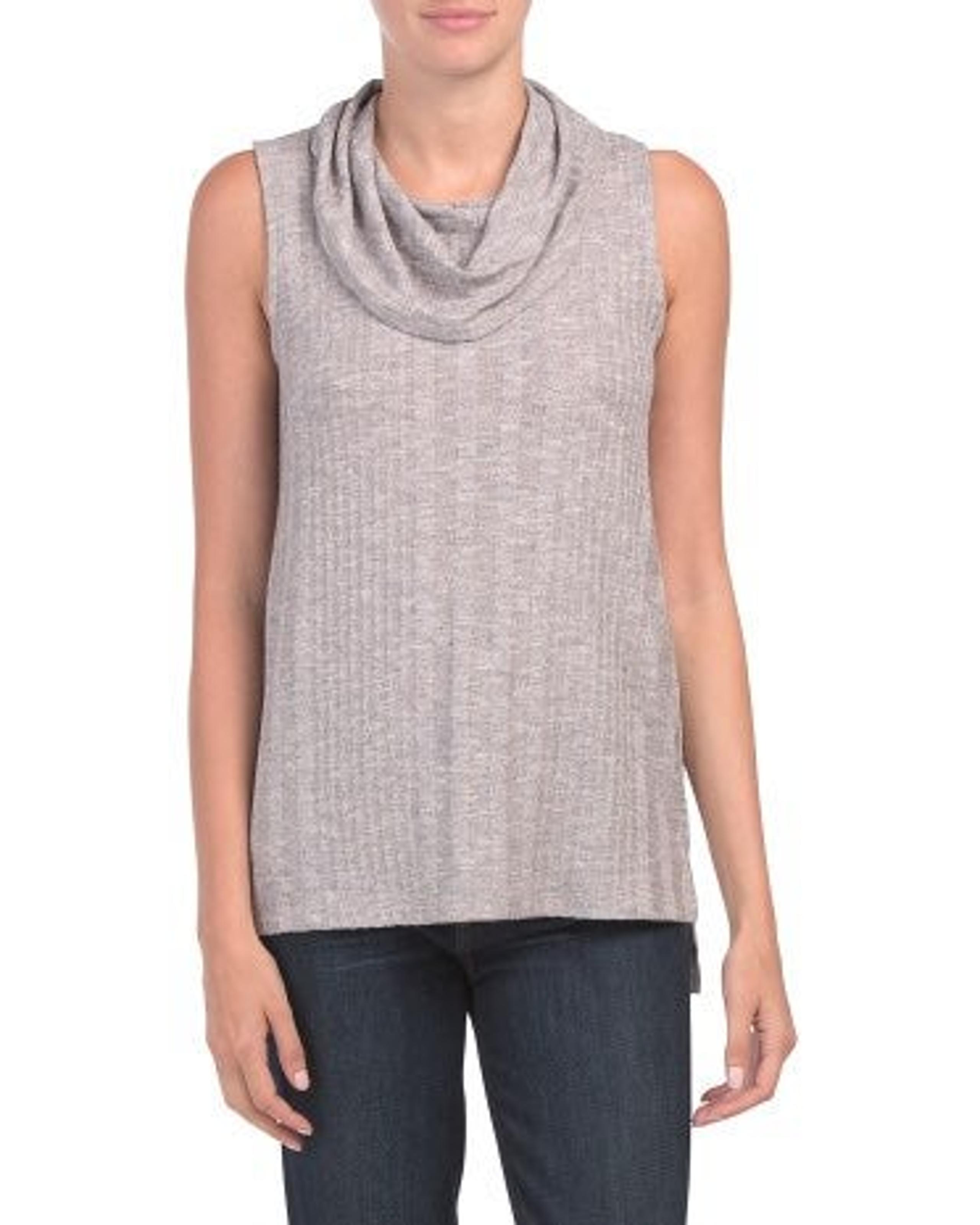 CUPIO Sleeveless Cowl Neck Hi-lo Top M