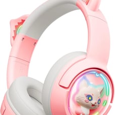 Cute Cat Bluetooth Headphones, Wireless & Wired Mode Headset with Mic, RGB LED L