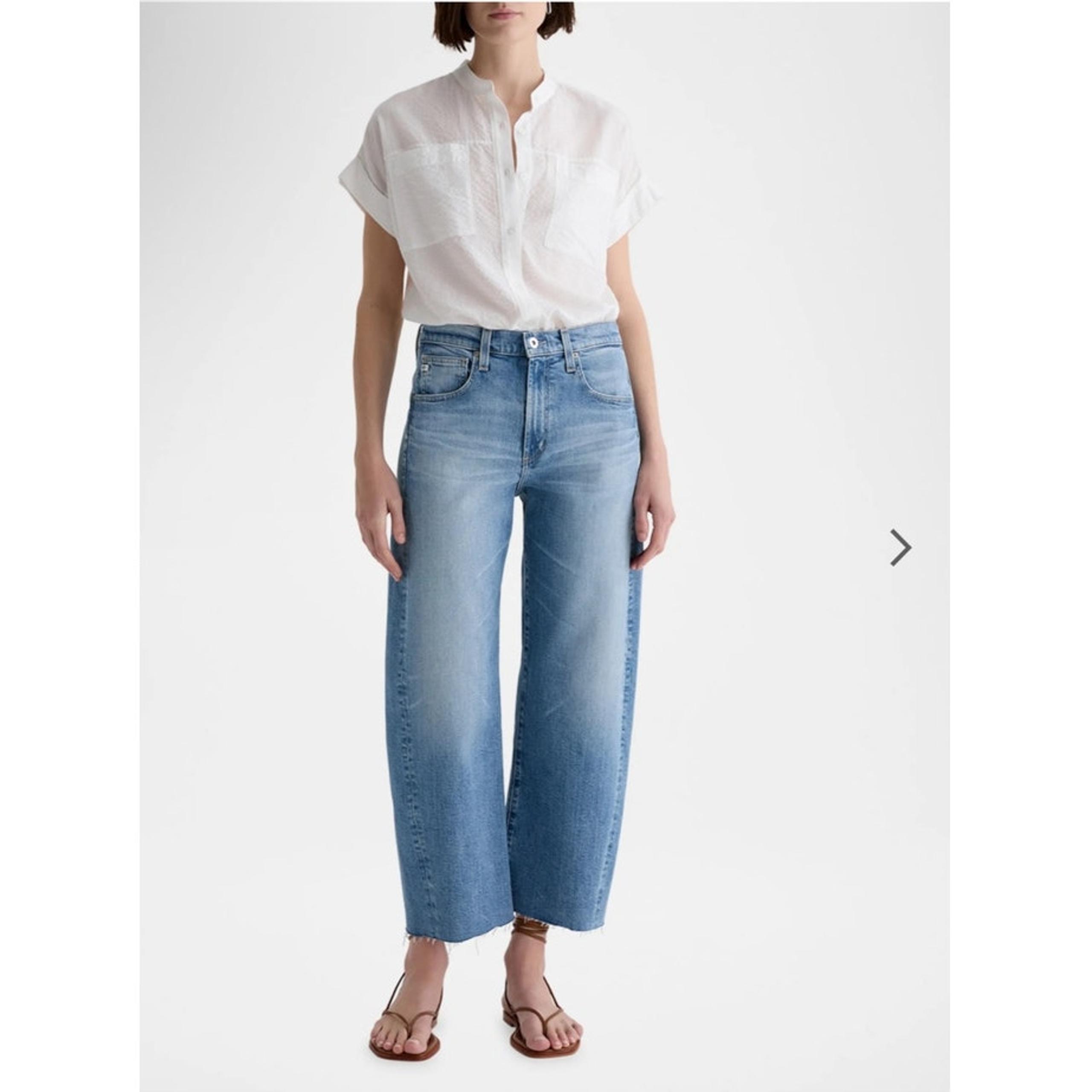 AG Adriano Goldschmeid Jeans Hattie Crop High Rise Barrel Jeans Womens Size 28