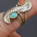 BEAUTIFUL VINTAGE STERLING SILVER TURQUOISE CORAL RING # 547