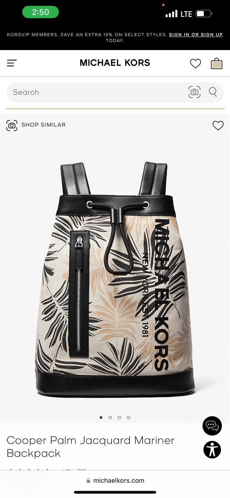 Matching Michael Kors Palm Print Backpack and Bucket Hat