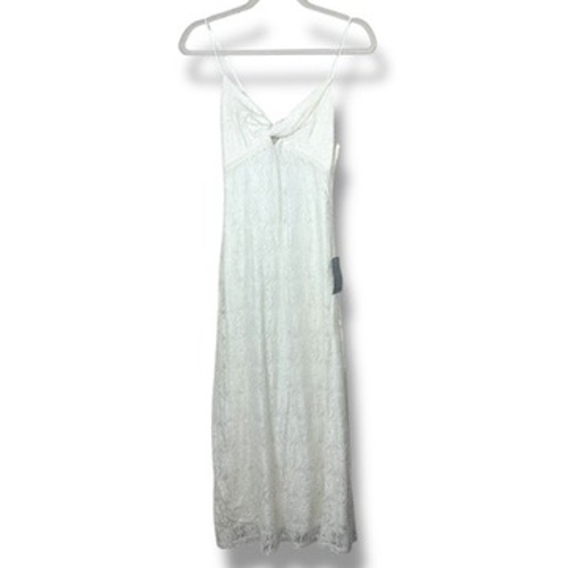NSR NWT Nordstrom Napean Sea Rd Cream White Knot Front Lace Midi Dress XS