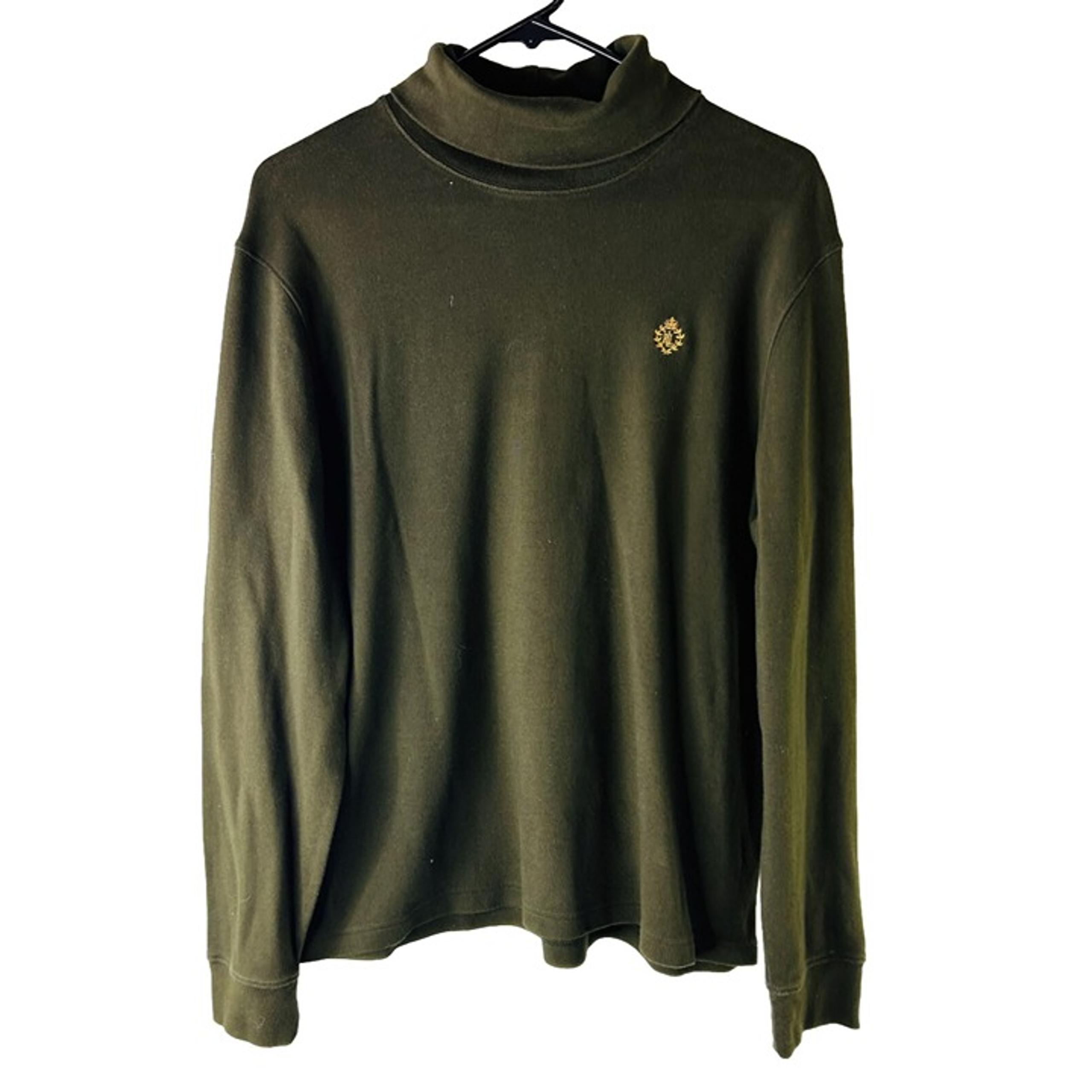 VTG 90s Lauren Ralph Lauren Womens XL Stitched Crest Turtleneck Shirt Preppy