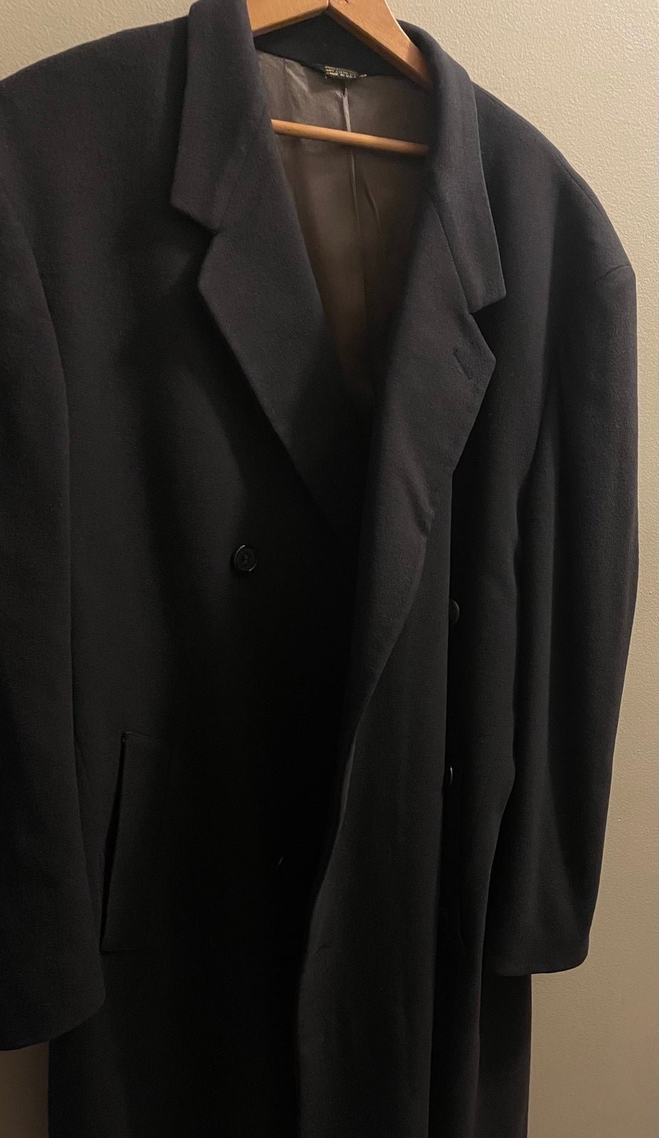 Vintage Men’s Max Hugh Double Breasted Long Overcoat - 100% Wool - Ridgewood NJ