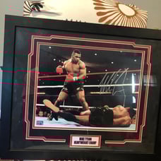 Mike Tyson Autographed picture with fitterman/Tyson hologram coa 18 x22