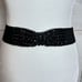 BCBG MAXAZRIA Black Beaded Bow Elastic Belt Stretch NWT Size XS Party Dressy