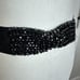 BCBG MAXAZRIA Black Beaded Bow Elastic Belt Stretch NWT Size XS Party Dressy