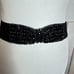 BCBG MAXAZRIA Black Beaded Bow Elastic Belt Stretch NWT Size XS Party Dressy