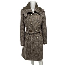 Calvin Klein women's trench coat double breast wool blend belted Size 14