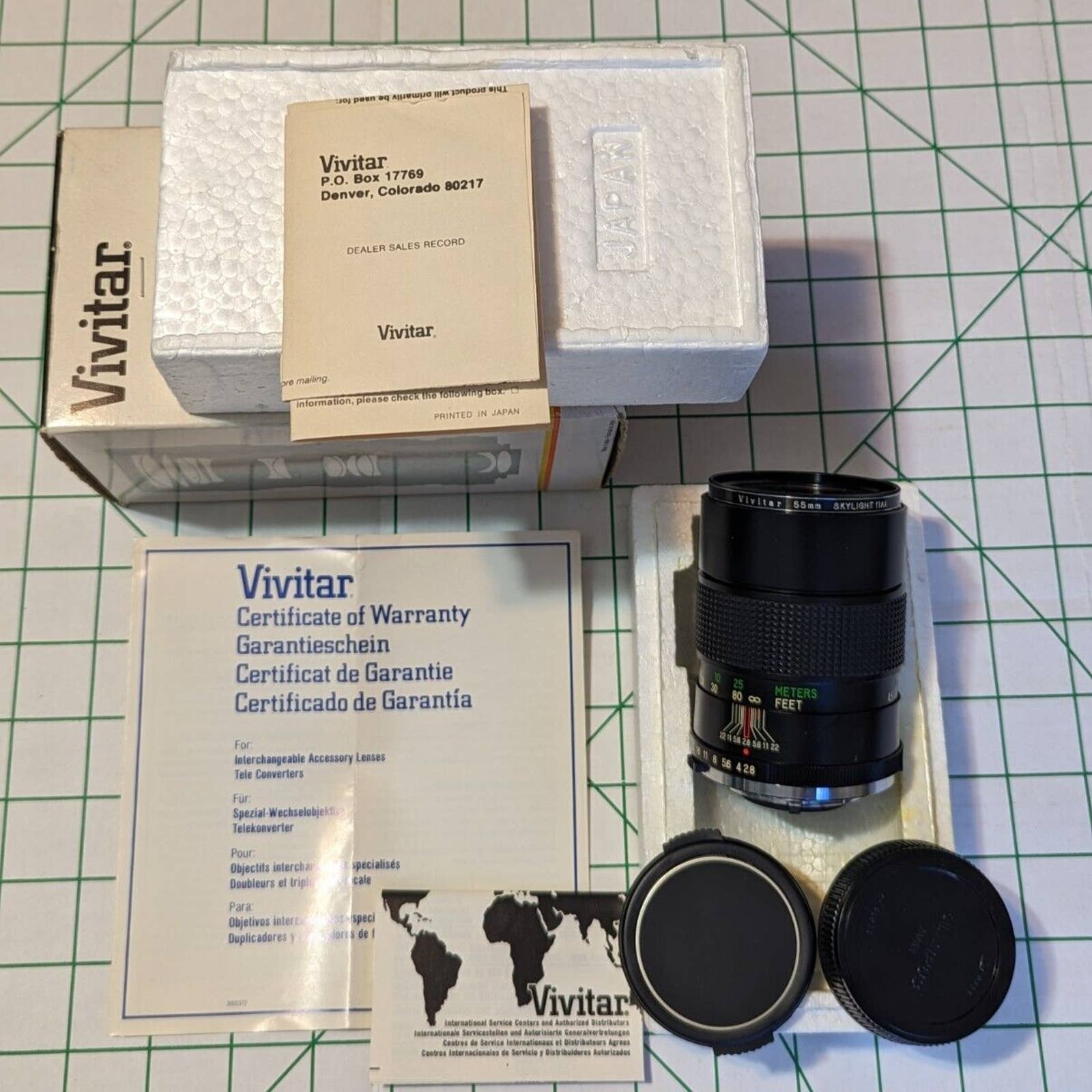 Vivitar 135 mm 1:2.8 Auto Telephoto Lens Japan & 55 Skylight 1A Olympus Mount