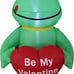 4 Foot Tall Valentin's Day Inflatable King Frog with Red Heart Be My Valentine
