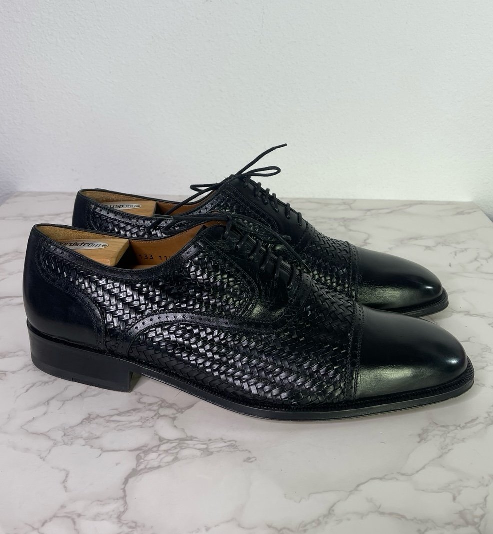 Magnanni Basket Woven Leather Oxfords 11.5