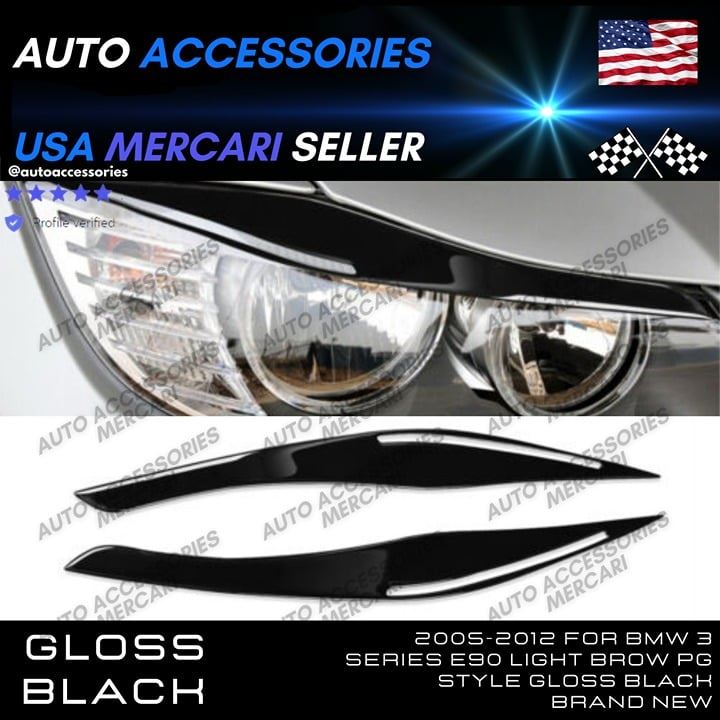Brand New 2005-2012 For BMW 3 Series E90 Light Brow PG Style Gloss Black