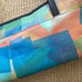 Y2K Watercolor Shoulder Bag Boho Pastel Southwest Artist Log Bag Tote Blue NIB