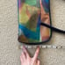 Y2K Watercolor Shoulder Bag Boho Pastel Southwest Artist Log Bag Tote Blue NIB