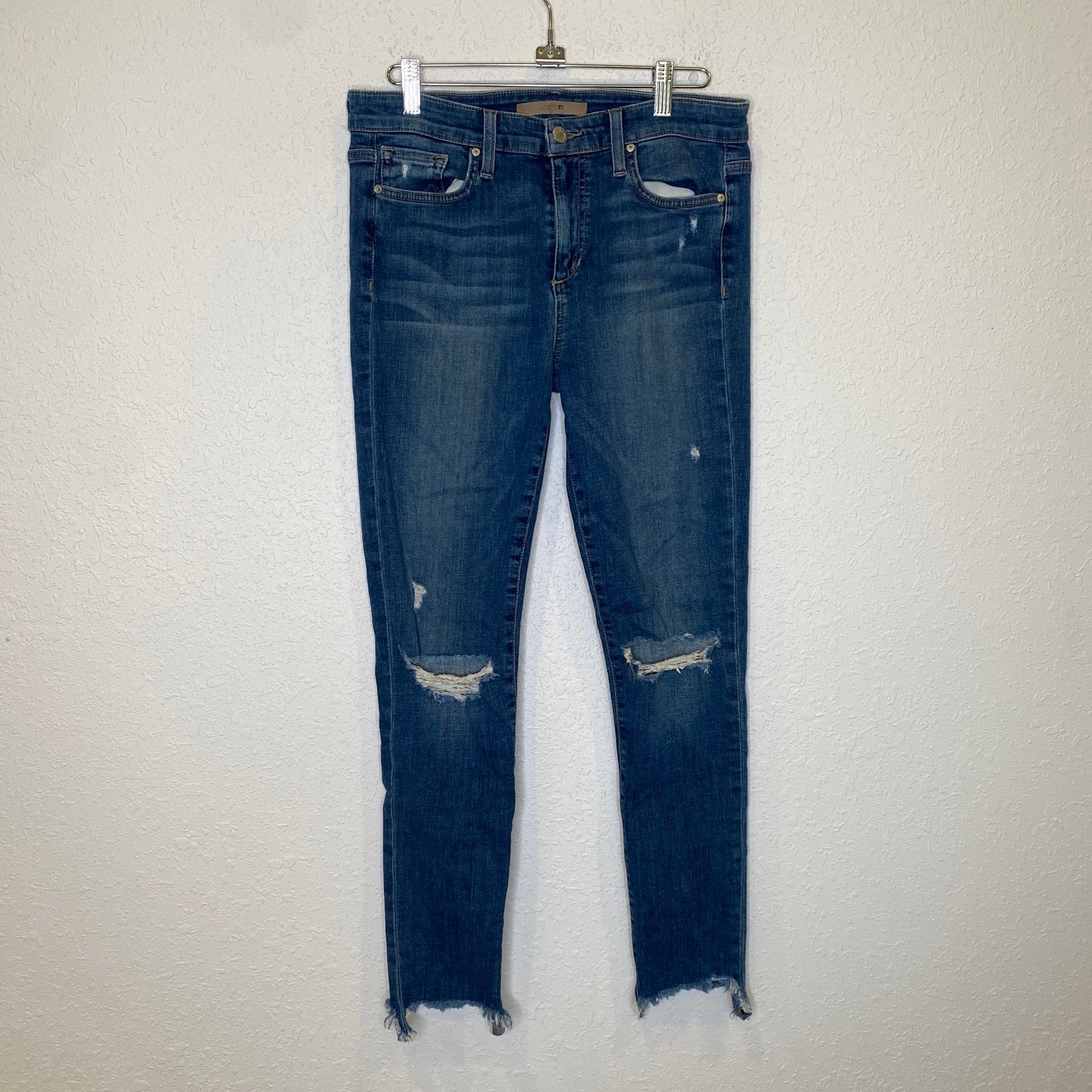 Joe’s Jeans Distressed Skinny Slim Ankle Jeans Medium Blue Wash Denim Sz 30